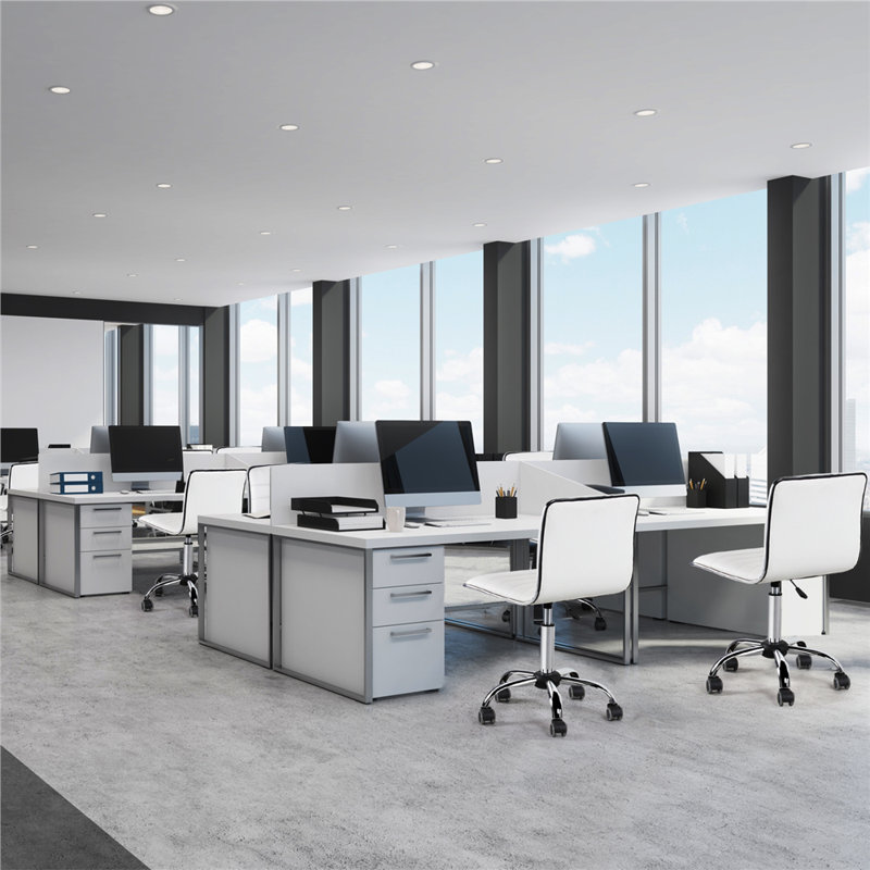 Low Back Armless Office Chair, White