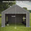 Abri de voiture/garage portable robuste de 3 x 6 m (10 x 20 pi) avec structure en acier galvanisé, auvent imperméable en polyéthylène, 2 portes et 4 fenêtres.-136260794
