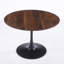 Table tulipe de 42,1 po de couleur noyer, table de salle à manger de style Mid-Century pour 4 à 6 personnes - plateau de table rond en panneau de fibres à densité moyenne (le plateau de table comprend deux panneaux), table de salle à manger à piédestal, table de bout et table basse de loisir