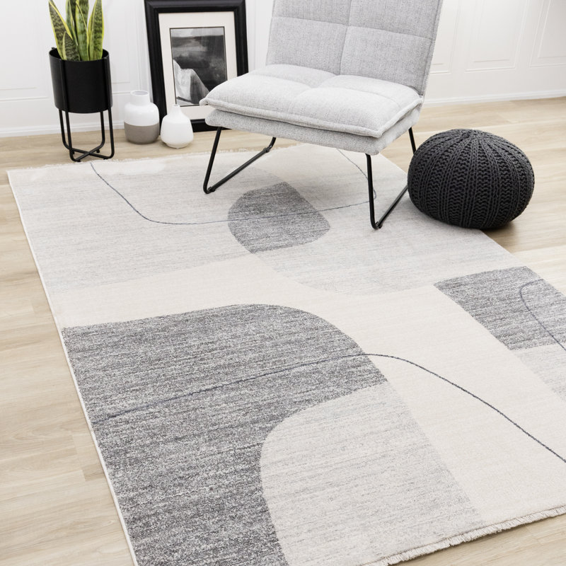 Tapis gris Mashunda, Rectangle 5 pi 3 po x 7 pi 10 po