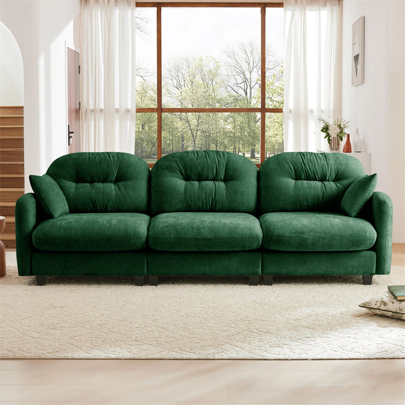 107" Wide 3-Seater Sofa, Green