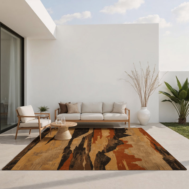 Tidal Canyon Indoor And Outdoor Area Rug, Rectangle 9' x 12'