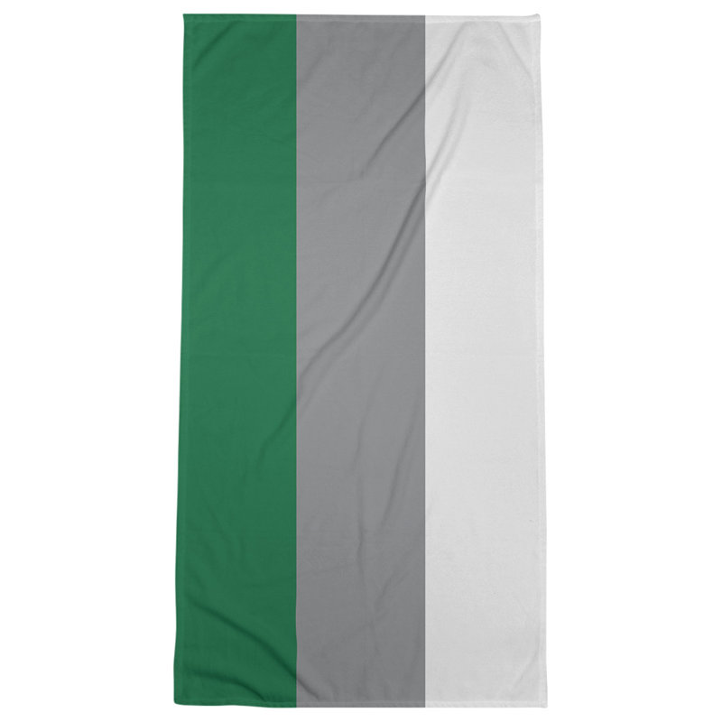 Bath Towel, Green/Gray/Off White