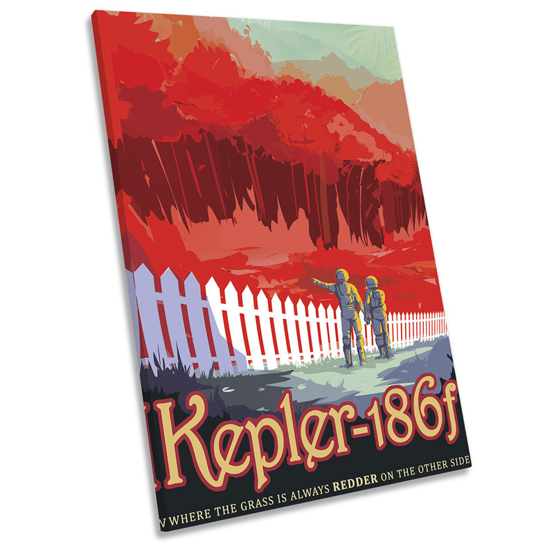 Kepler-186F NASA Space Tourism - Wrapped Canvas Painting, 137.2cm H x 91.4cm W x 4cm D