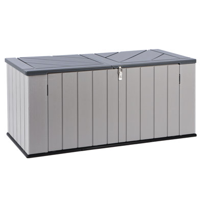 Plastic Shed Garden Storage With Floor Lockable Outdoor Storage House Tool Shed Box, Compact Utility Tool Cabinet L142xW67xH63cm