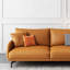 Causeuse coussin orange en cuir véritable-1700809079