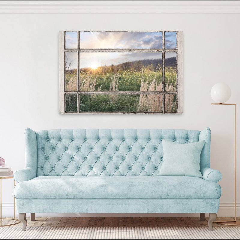 Paysage champêtre abstrait paysage contemporain, H 40 po x l 60 po