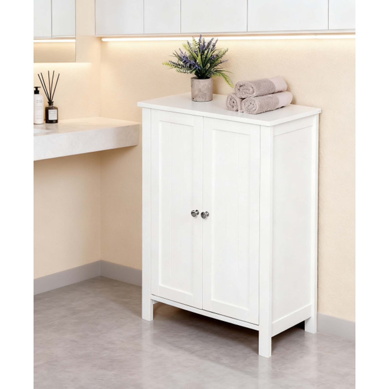 Armoire de rangement de salle de bain polyvalente avec portes doubles et tablette réglable, parfaite pour organiser et maximiser l'espace
