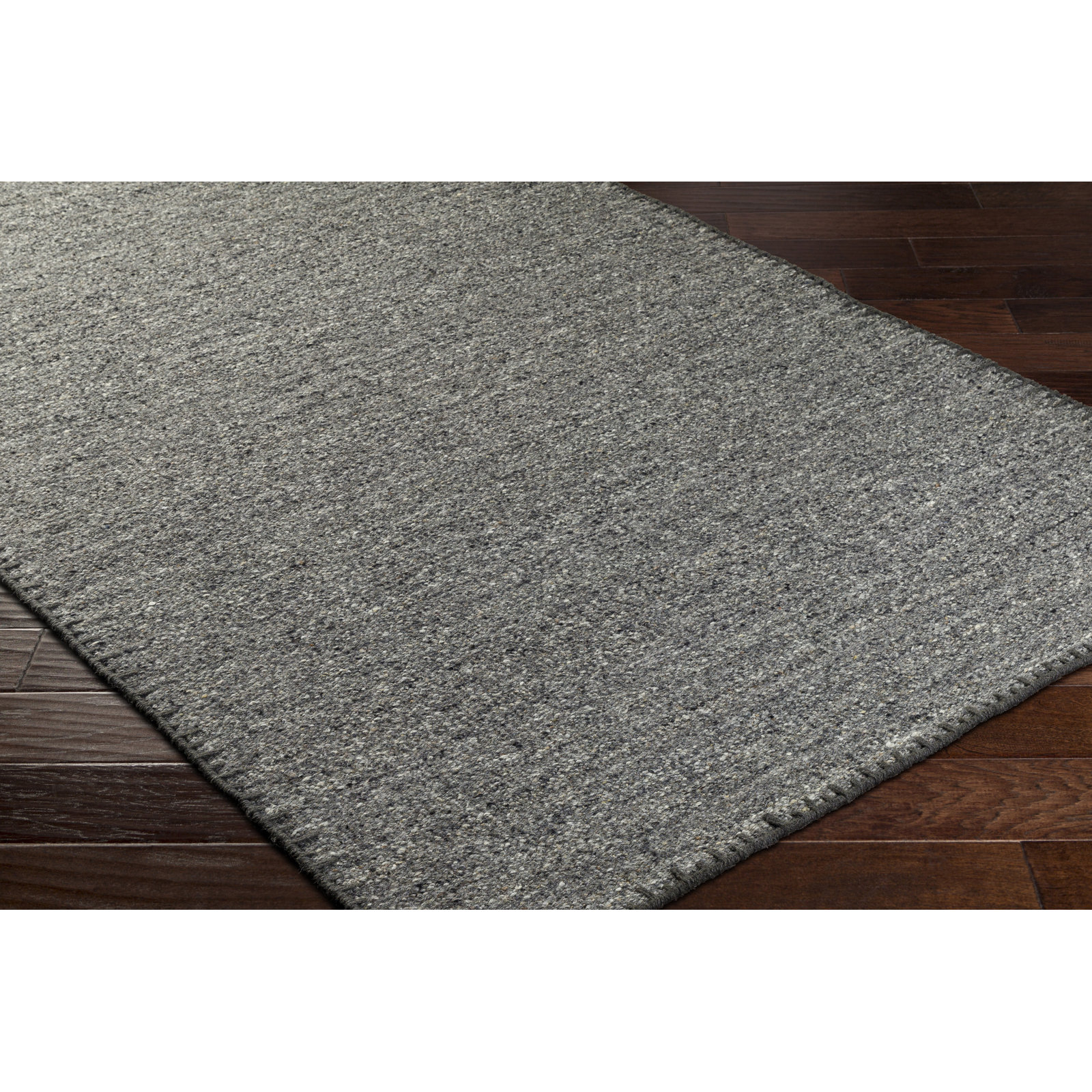 Jayde Handmade Wool Gray Rug, Rectangle 2' x 3'