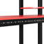 Lit mezzanine double avec bureau, tablettes et station de charge en noir et rouge pour une esthétique élégante