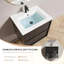 Meuble-lavabo de salle de bain 24 po avec lavabo en céramique - meuble-lavabo mural noir-131993312