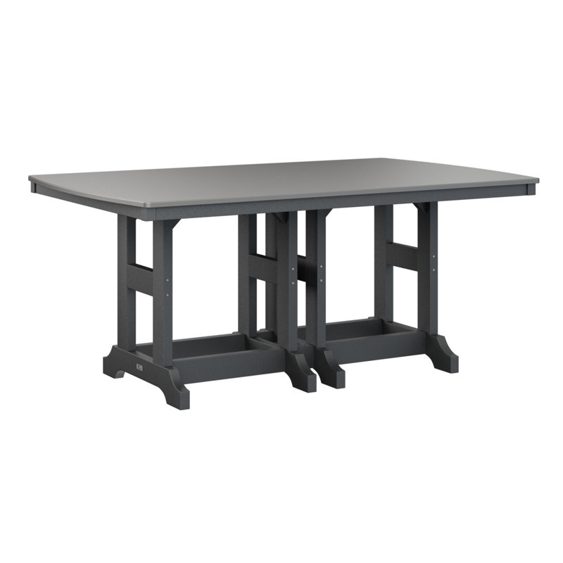 Table de bar rectangulaire Berlin Garden Garden Classic, Acier inoxydable martelé, Noir, H 39,5 po x l 72 po x P 44 po