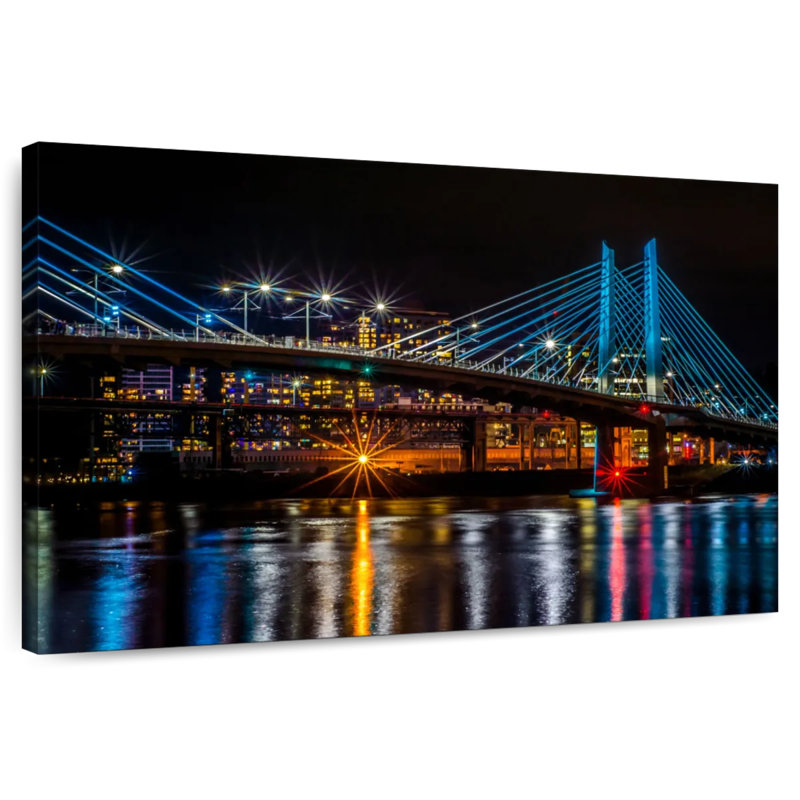 Lumières de la ville de Nicci, Oregon Bridge, H 16 po x l 24 po