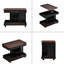 Table de bout réglable avec roulettes, table d'appoint moderne multifonctionnelle avec plateau relevable, plateau tournant à 360 ° et espace de rangement pour le salon, petit espace-1971074721