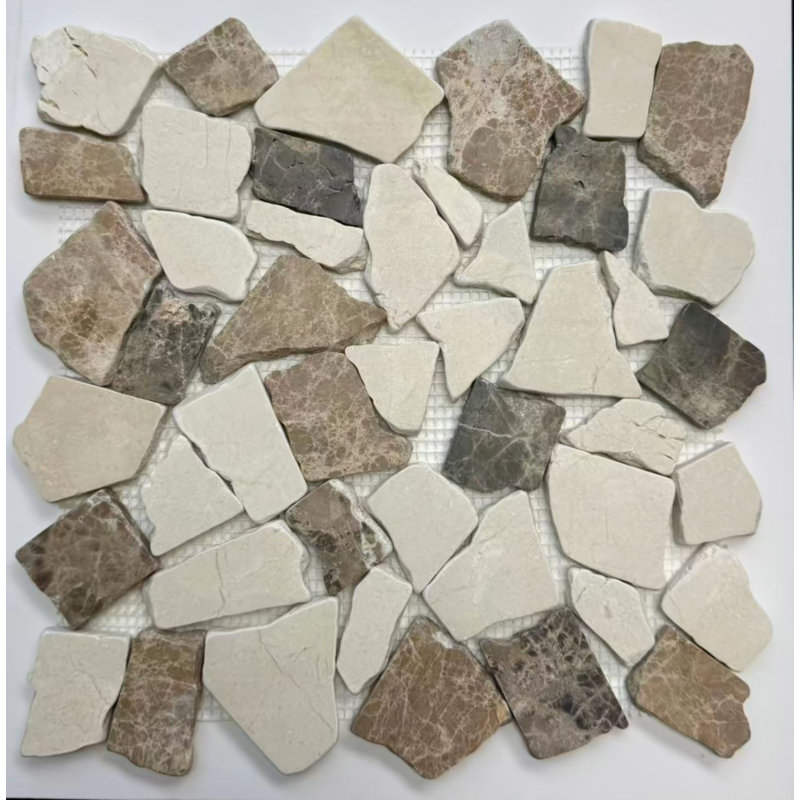 Carreau de mosaïque pour mur et plancher en pierre naturelle beige / brun
