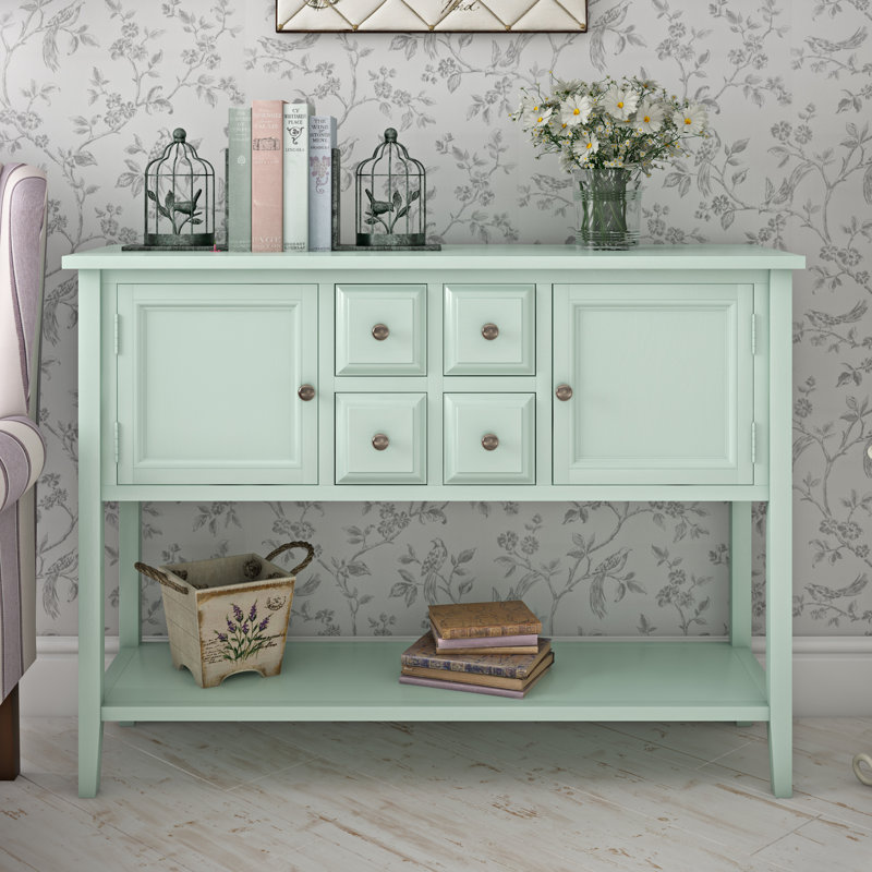 Bagwell 116.08cm Console Table, Aqua Smoke