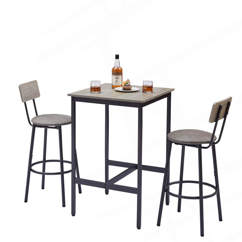 Dining Set, Gris / noir, Gris, Gris et noir