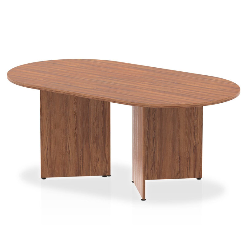 Kyvan Rectangle Conference Table, 73cm H x 180cm L x 100cm D, Walnut Brown
