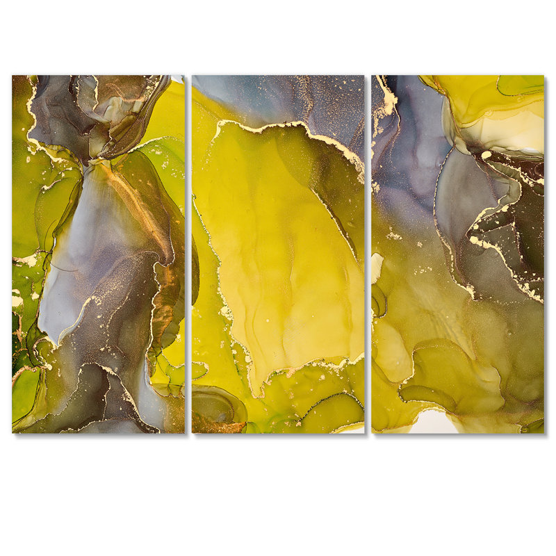 Reproduction d'art sur toile jaune, H 40 po x l 60 po x P 1 po
