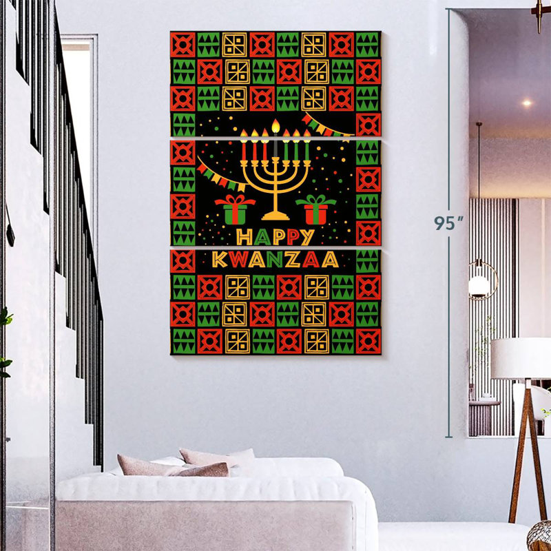 «Lelend Happy Kwanzaa Greeting», H 74 po x l 48 po