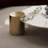 39" Round Stone Coffee Table with Metal Cylinder Legs - Modern Luxury, Space-Saving Design