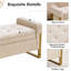 Banc de rangement en velours pour chambre à coucher, pieds dorés-1678194778