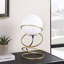 Lampe de table avec support en métal en forme de spirale en verre et or à 13 anneaux en forme de H 13,5 po pour salon, table de chevet et lampe de chevet