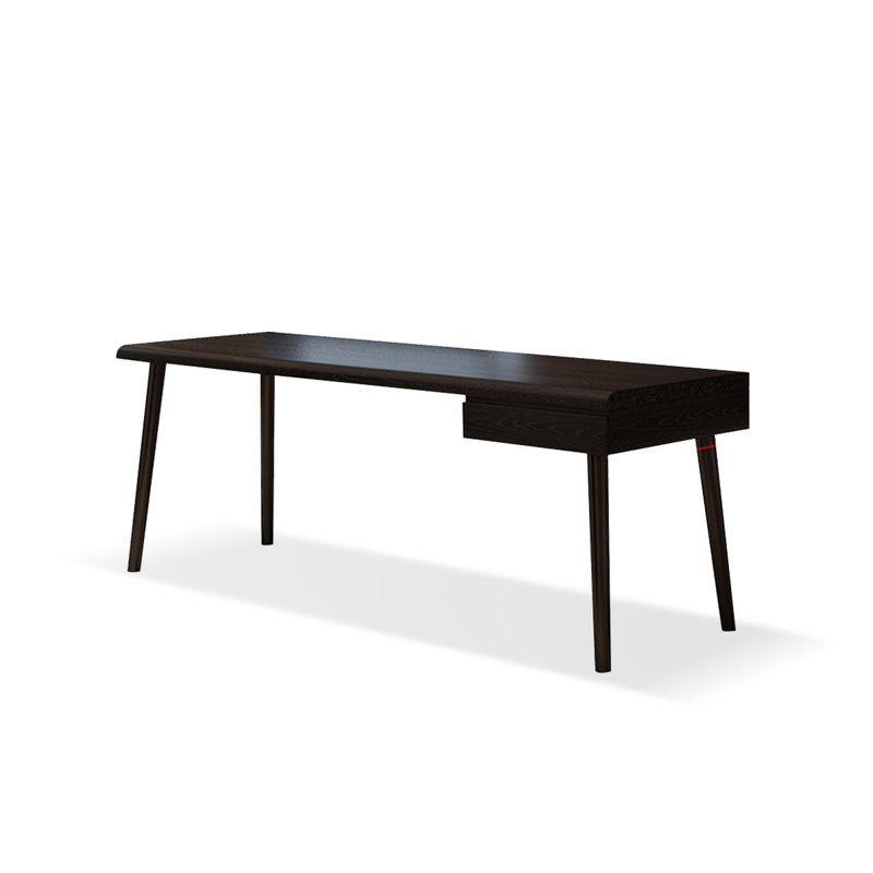 Black Rectangular Solid Wood with 1 drawers desk, 29.53" H x 62.99" W x 23.62" D