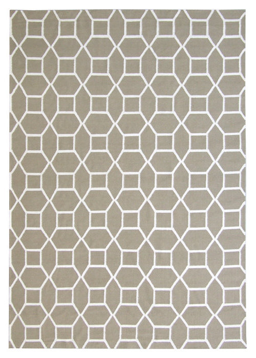 Wool Geometric Area Rug in Sage, Rectangle 11'6" x 14'6"