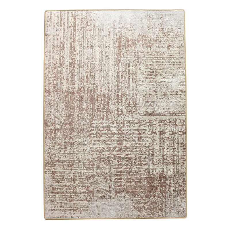 Tapis rectangulaire gris / brun tissé à plat à la machine Neufeld, Rectangle 5 pi 3 po x 7 pi 7 po