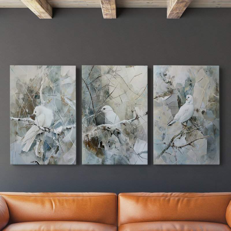 Aviaire, étude de la série IX - Ensemble de toiles tendues avec châssis Premium - Prêt à être accroché