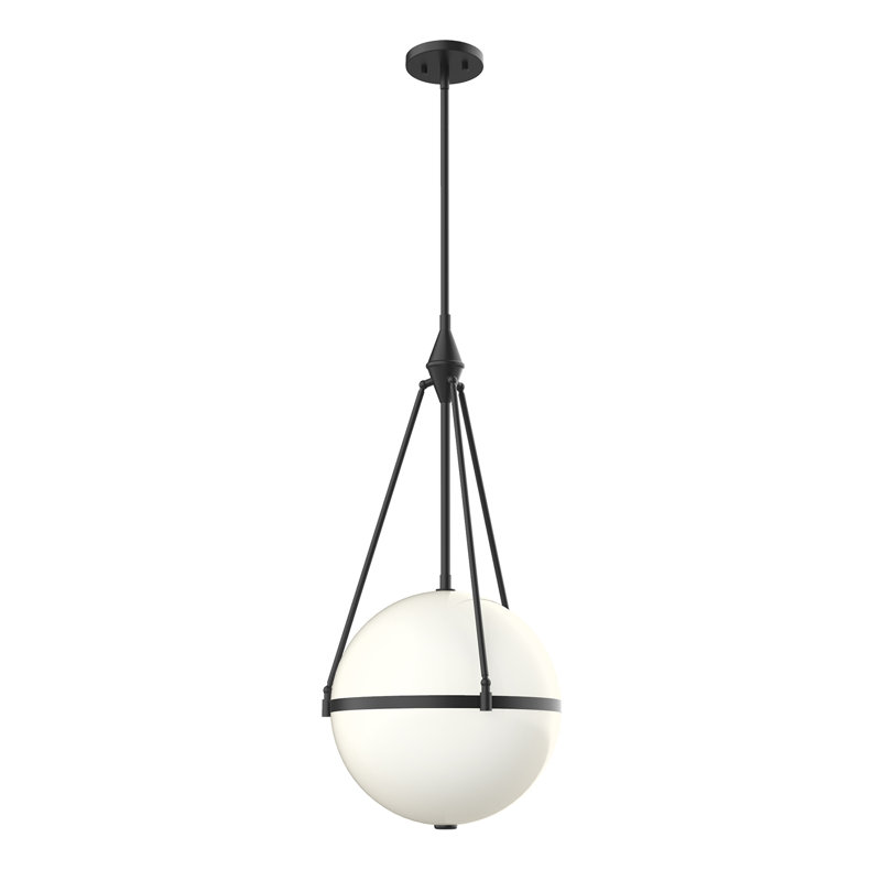 Harmony - Light Unique/Statement Pendant, 82.125" H x 17.5" W x 17.5" D, Opal Class/Matte Black