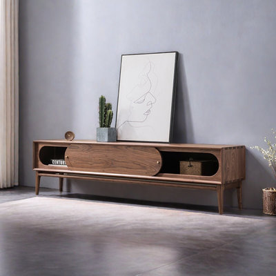 High quality black walnut TV cabinet