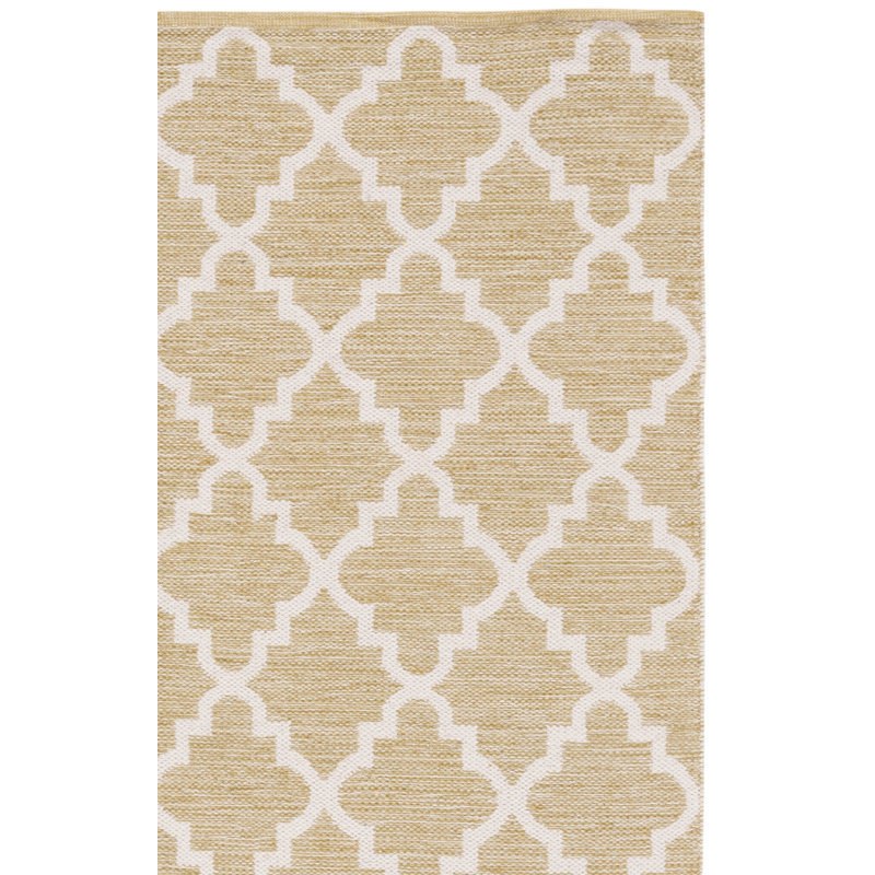 Lockbourne Hand Woven Cotton Geometric Rug, Rectangle 5' x 8'