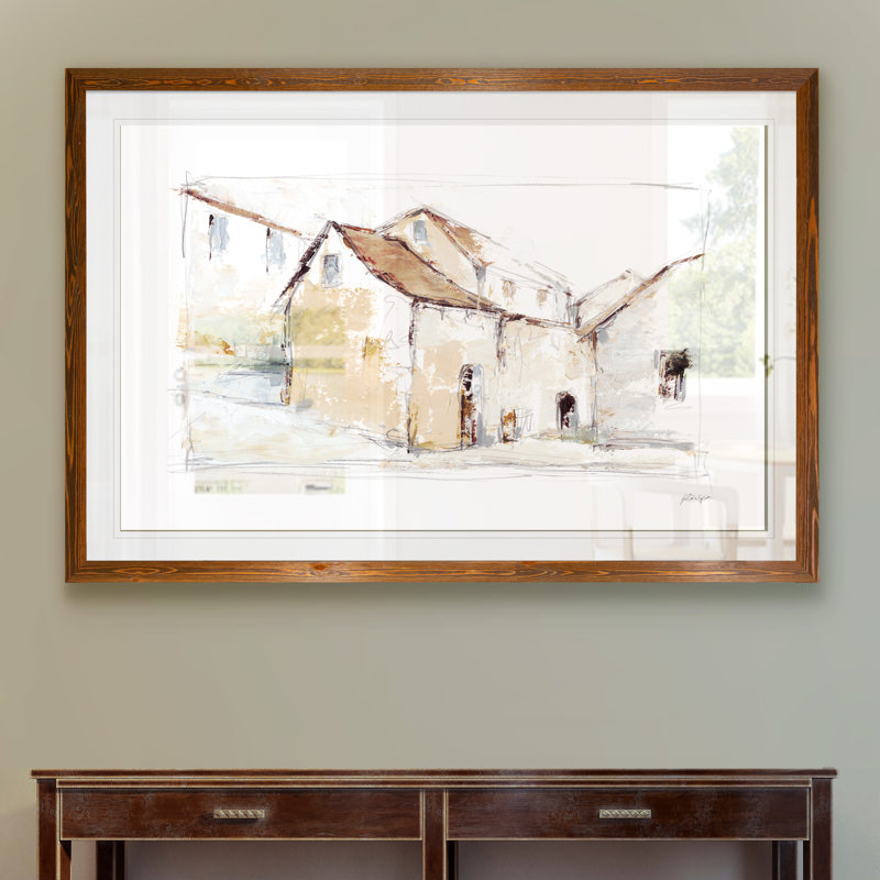 "quiet streets i" par paul cezanne-photo cadre, reproduction d’art sur papier, H 32 po x l 44 po x 1,25 po, Blanc