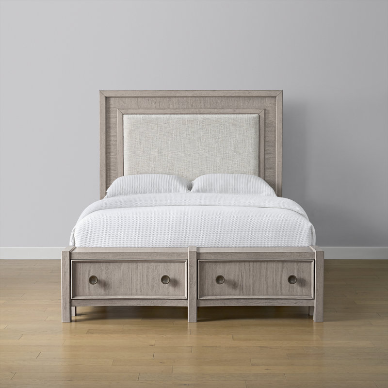 Storage Bed With Upholstered Headboard, Queen