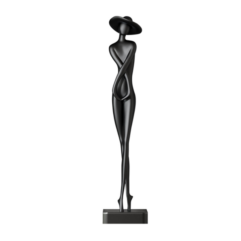 Artistic Resin Lady Sculpture, Black