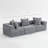 111.02" W × 37.01" D × 23.62" H Modular 3-Seat Sectional Sofa, All-Foam Deep-Seat Couch With Textured Chenille-1152035826