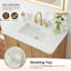 Meuble-lavabo simple Siena de 36 po avec comptoir en pierre reconstituée blanche grainée et miroir