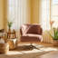 Fauteuil demi-tonneau pivotant en mélange de polyester de l 25,2 po x P 26,8 po x H 28,3 po ModaForm Home