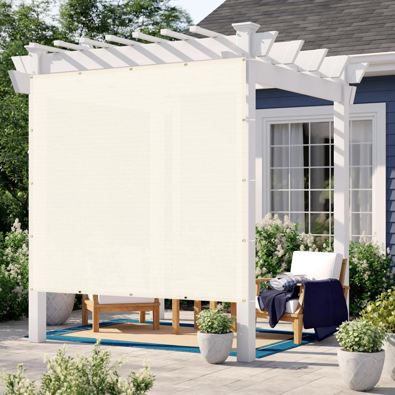 LOVE STORY Pergola Shade Cover Shade Cloth, Cream, 72" H x 192" W x 2.7" D