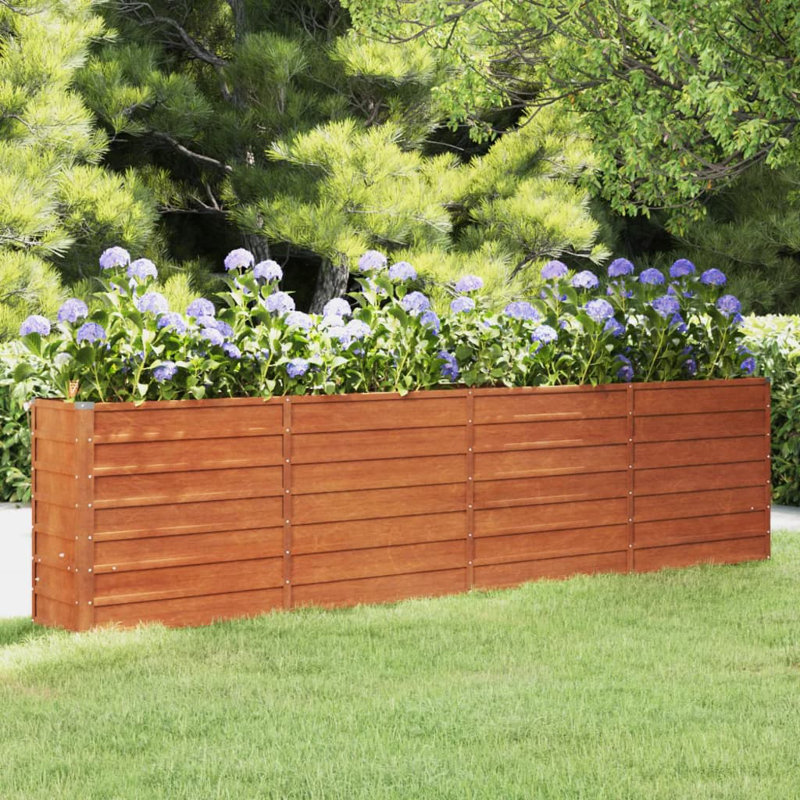 Atonya Garden Raised Bed Rusty Corten Steel, 77cm H x 320cm W x 40cm D