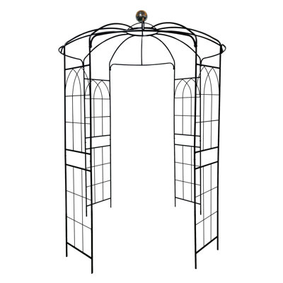 Pavillon de jardin Black Garden Arch, 81,3 po X 114,2 po, métal, abrasif
