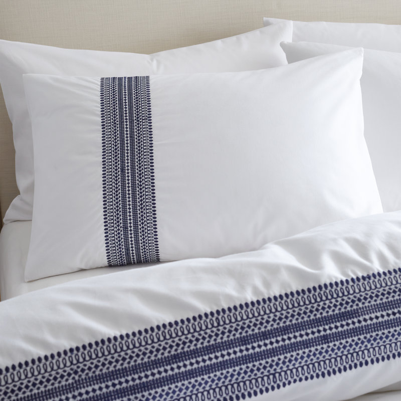 Remy Embroidery 200 Thread Count Cotton Duvet Cover Set, Double