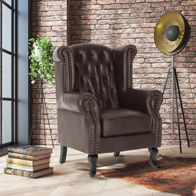 Panavista Faux Leather Wingback Chair