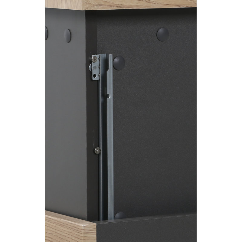 Meuble-lavabo mural 48 po avec lavabo et tiroir Arjun, Bois de chêne naturel, Blanc cassé