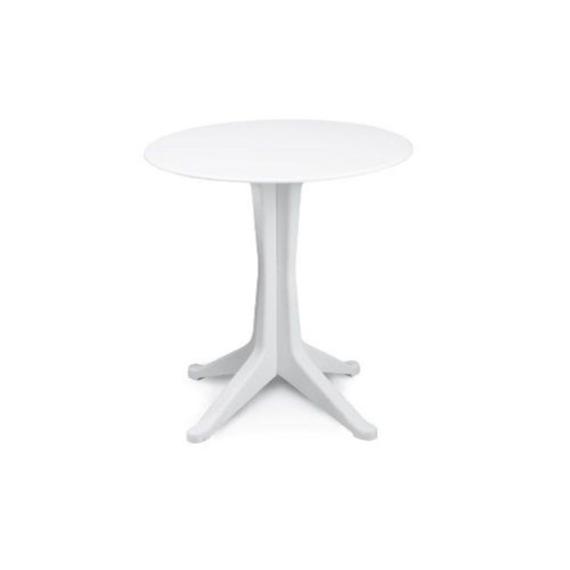 Round Outdoor Dining Table , 27.5 " W 27.5 " D, White
