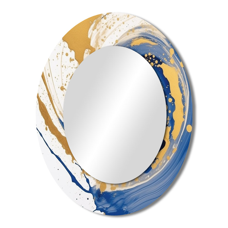 Lunaire - Miroir abstrait en métal, 43 po x 33 po