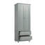 Armoire autoportante en lin avec tiroirs Ramona, tablette réglable, gris