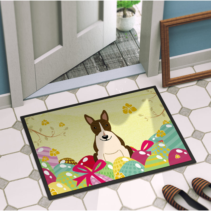 Tapis d'extérieur antidérapant Saroyan Bull Terrier, Marron foncé, l 24 po x L 36 po